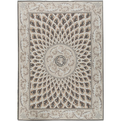 Hand-Knotted High-Quality Brown and Beige Area Rug