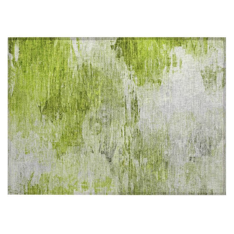 Khloei Washable Abstract Indoor / Outdoor Rug, Rectangle 1'8" x 2'6"
