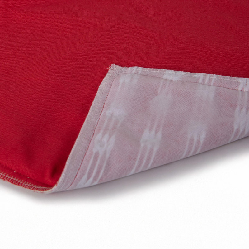 Cotton/Poly Blend Throw Pilow, Polyester, White/Red