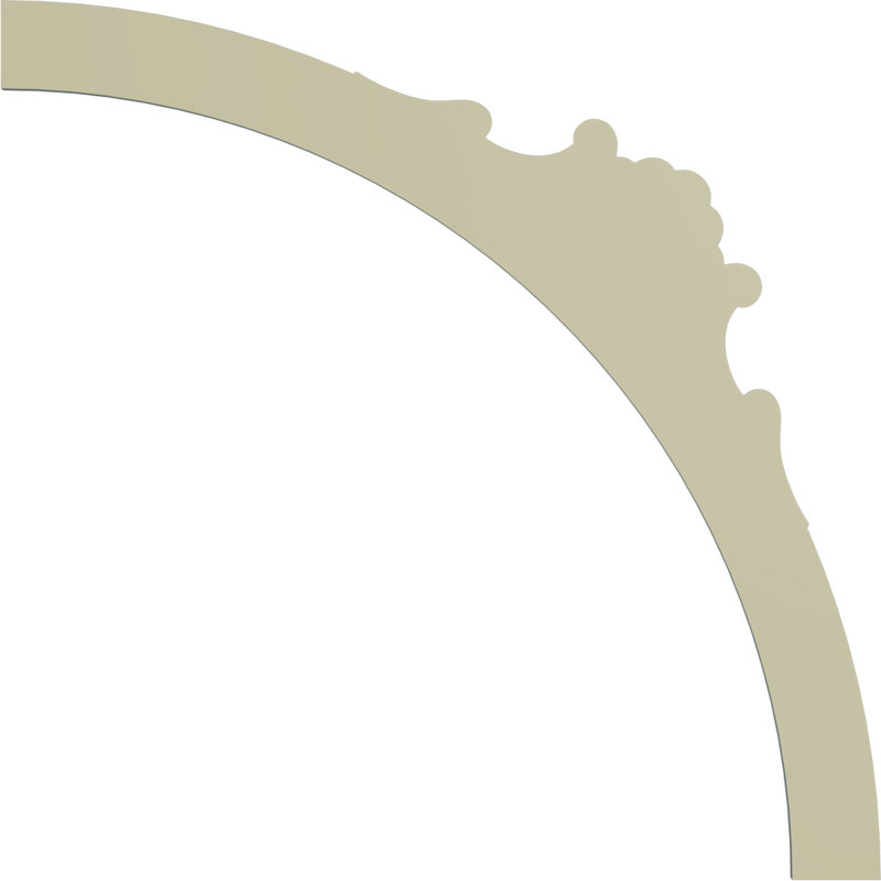 Ensemble d'anneaux de plafond coquille, H 65,75 po x l 65,75 po, Simple (1/4 d'un cercle complet)
