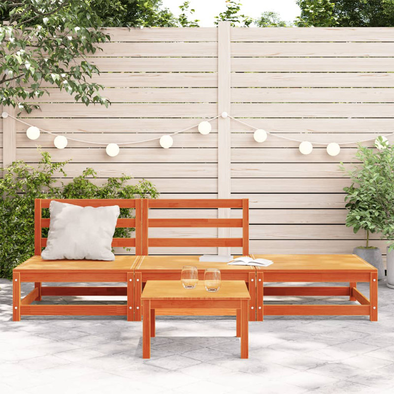 Nemcova 210cm Wide Rectangle Patio Sofa, Brown