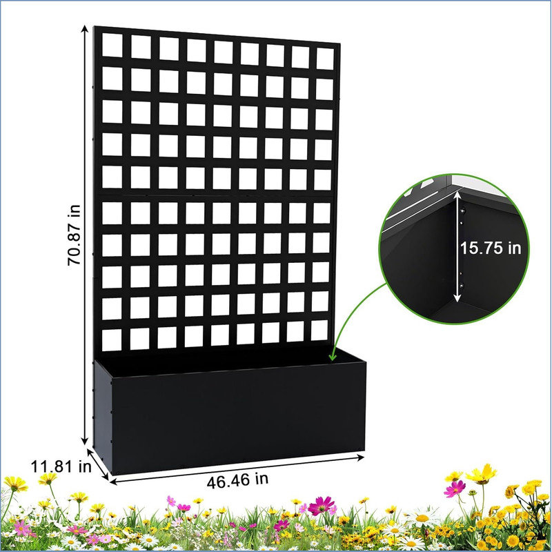 Metal Raised Garden Bed, Black