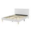  Structure de lit plateforme très grand avec tête de lit en velours rembourré, support en lattes de bois robuste et pied central, nécessite un matelas pour être utilisé.-784586912-784586916