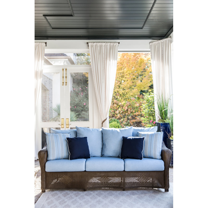Reflections Outdoor 3 - Seat Patio Sofa, Demo Oatmeal, White
