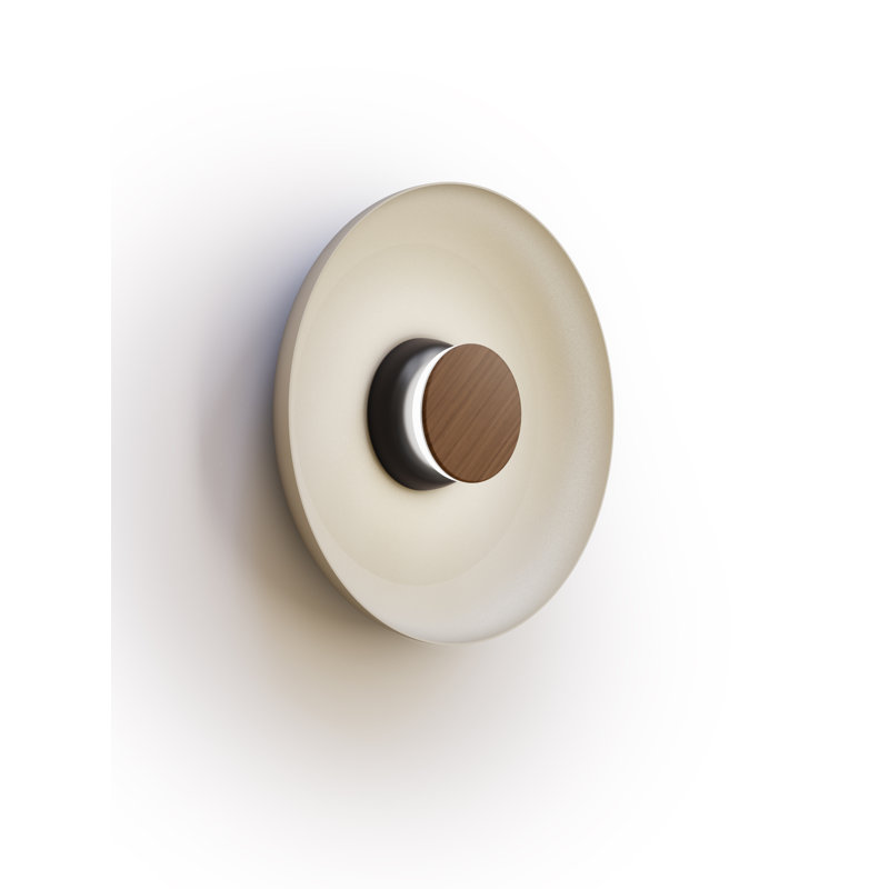 Totem Sconce Metal, 15" H x 15" W x 15" D, Black/Walnut