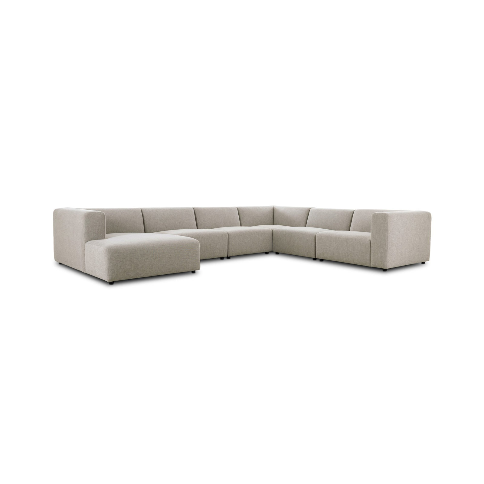 Sloan 6PC Sectional, Left Hand Facing, Napa Sandstone Polyester