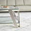 Table basse rectangulaire moderne en acier inoxydable de 47 po de largeur, table basse en verre trempé transparent double couche, table centrale avec rangement, pour le bureau à domicile-1677424206
