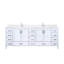 Blanc 84 po Meuble-lavabo double - comptoir en quartz, robinet, fermeture en douceur et égratignure, 2 armoires, 14 tiroirs de rangement avec teinture pour robinet supérieur