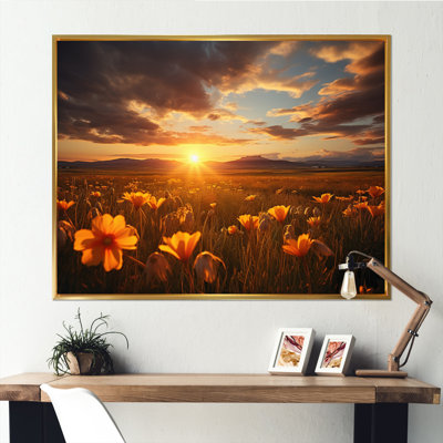 Sunset on Prairies - Landscape Sunset Wall Art Prints