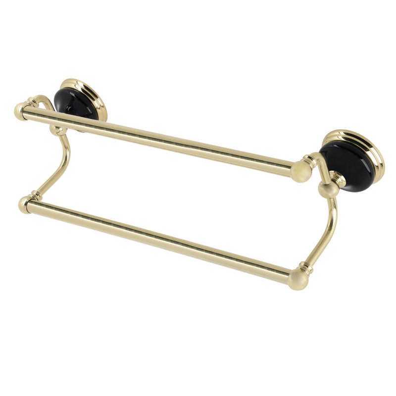 Double barre à serviettes Water Onyx Kingston, Laiton poli