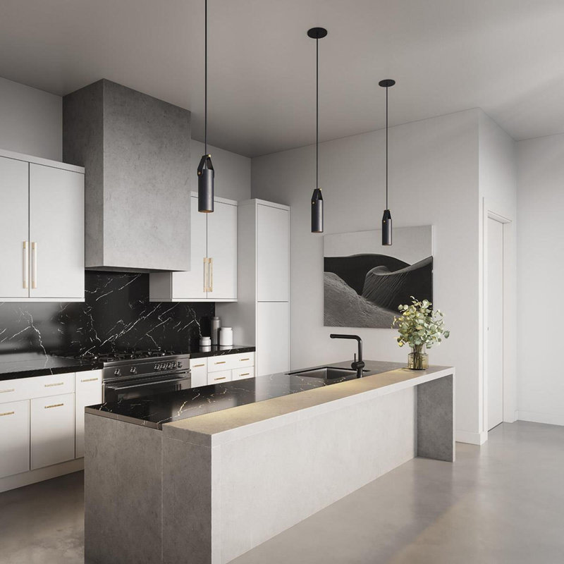 Spero Pendant, Black, Black, LED