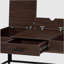Oak and Black 1 Drawer Desk with USB Port