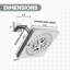 Ensemble de douche de remplacement pour pomme de douche carrée 7 fonctions et bec de baignoire 6,5 pouces-123458075