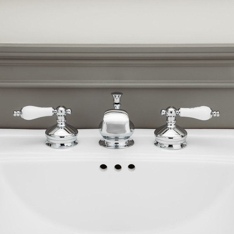 Robinet de lavabo de salle de bain à large entraxe, Chrome