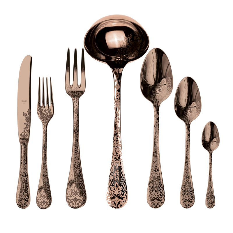 Casablanca Flatware Set - 51 Pieces - Bronze, Bronze