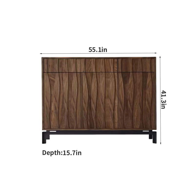 Armoire décorative simple en bois massif