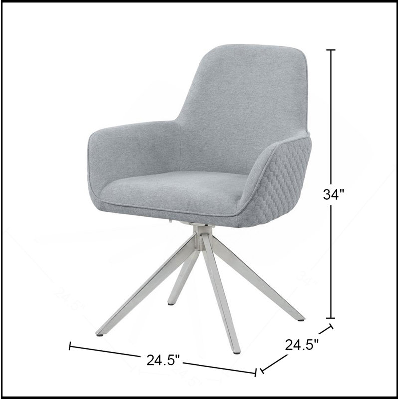 Chaise rembourrée en tissu, Tissu gris clair