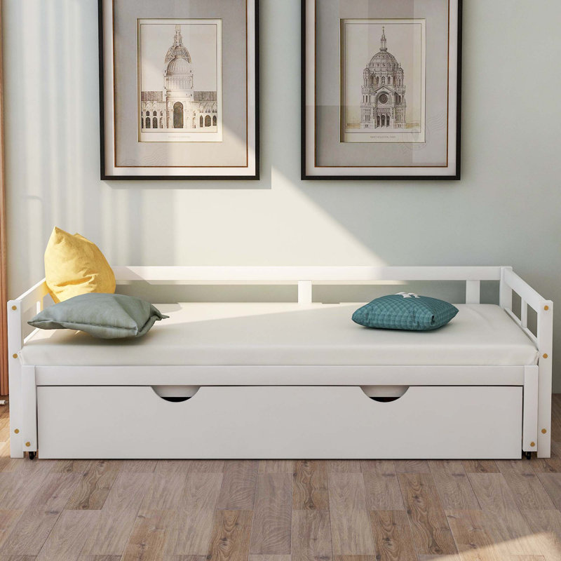Lit de jour extensible avec couchette, lit de jour en bois avec couchette