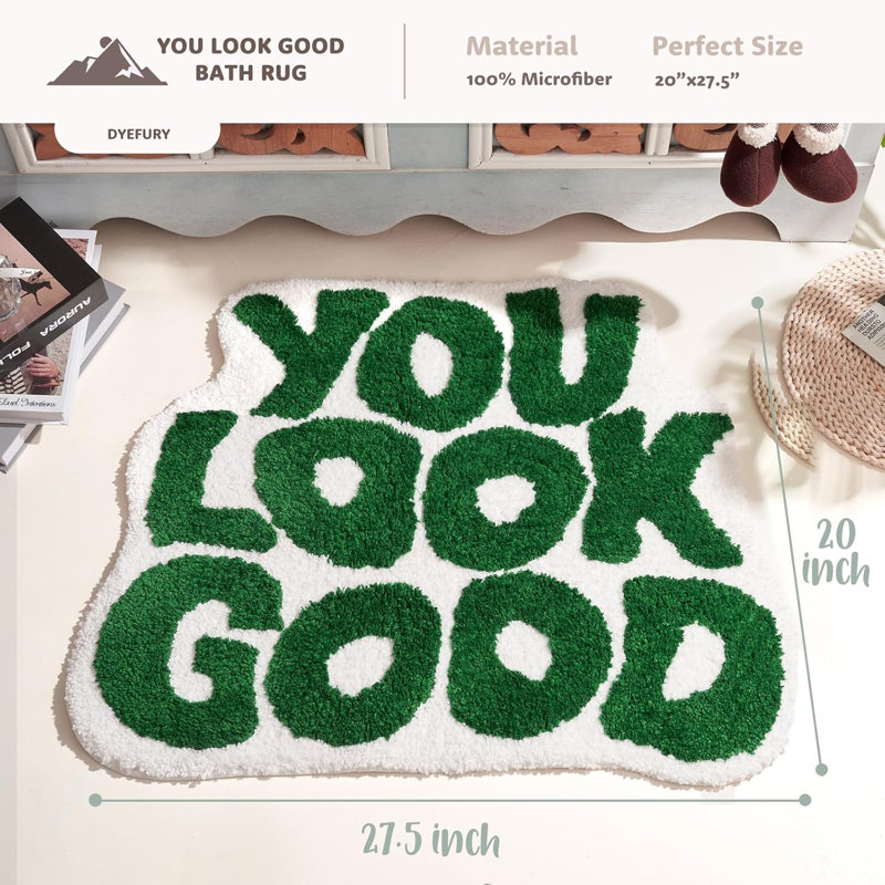 You look great, green bathroom mat