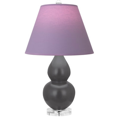 Small Double Gourd Accent Lamp - Ash, Lucite - with Lining Shade