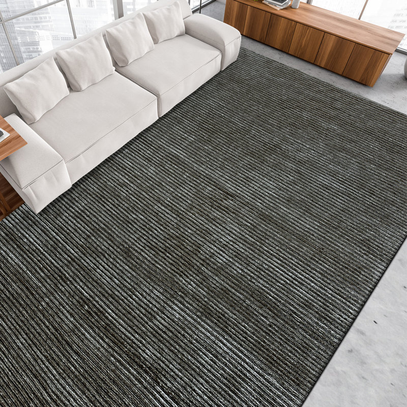 Geometric Area Rug in Grey, Rectangle 10' x 14'