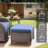 Smile Outdoor Patio PE Wicker 2-Person Seating Group With 5" Thickness Cushions And Ottomans-120284908-120284909