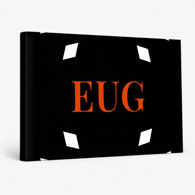 Eugene Luxury Diamond Monogram — White Black Orange