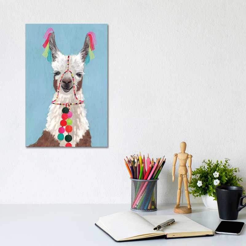 Adorned Llama I 1 Piece Wrapped Canvas Painting, 20.32 cm H x 30.48 cm W