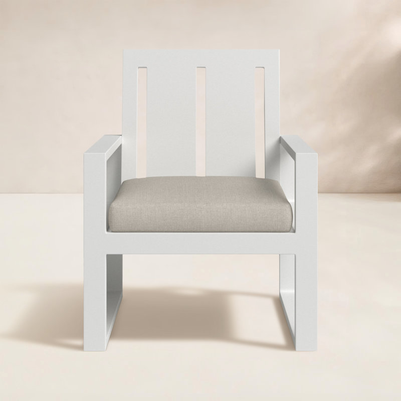 Newport Outdoor Dining Armchair, Cast Silver Sunbrella®