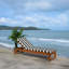 Chaise longue simple inclinable en eucalyptus avec coussins 80,9 po Faunce-2138730162-2144100989