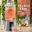 Distributeur de boissons en verre, patchwork cristallin, base galvanisée pouvant servir de seau à glace, infuseur de fruits et robinet étanche (argent)