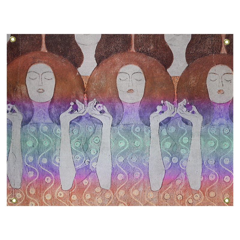 Tapisserie murale ange mariées, H 37,5 po x l 27,5 po, Violet / Brun