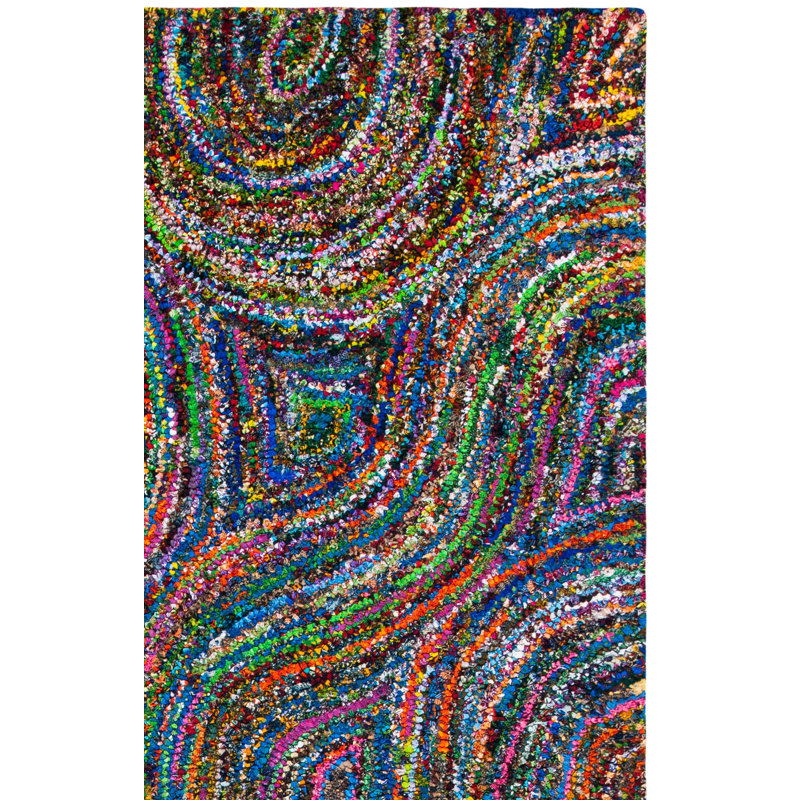 Hanningt Hand Tufted Cotton Abstract Rug, Rectangle 8' x 10'