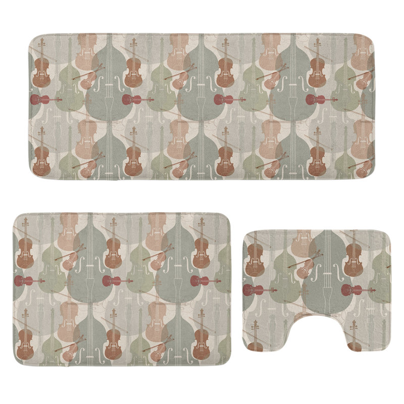  Ensemble de tapis de salle de bain 3 pièces Music