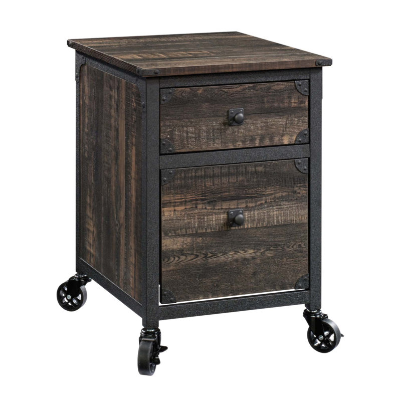 Caisson mobile avec tiroirs coulissants pour un rangement efficace des documents et un espace de travail élégant, Brun