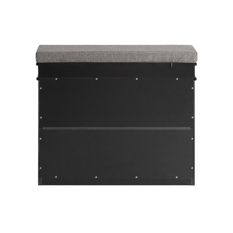 Schuhschrank für 6 Paar Schuhe, Black/Silver, 51cm H x 60cm W x 24cm D