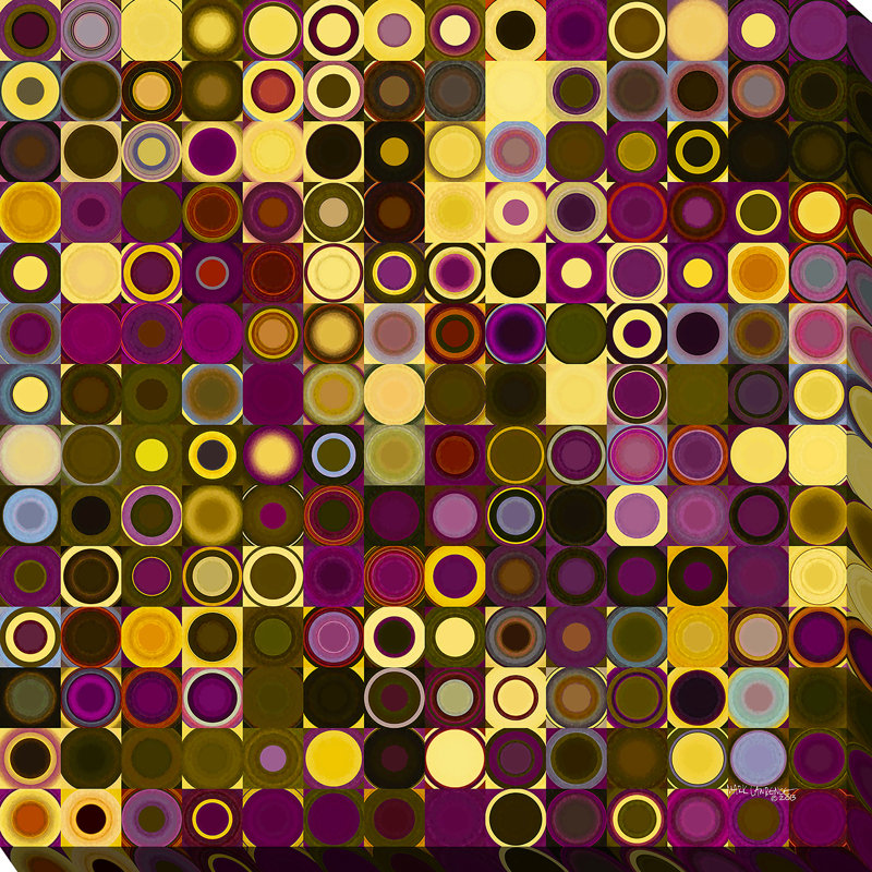 «Circles and Squares 27» par Mark Lawrence - 1 impression, H 18 po x l 18 po x P 1 po, Toile tendue