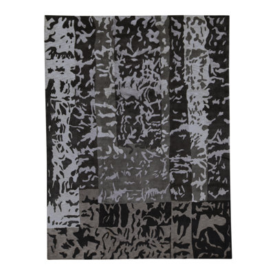 Tapis gris de haute qualité noué à la main Windsom