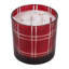 Bougie décorative parfumée à la vanille chaude pour le salon - Bougie moderne en cire de verre pour table basse, bibliothèque, chambre à coucher - 4 po, rouge et transparent