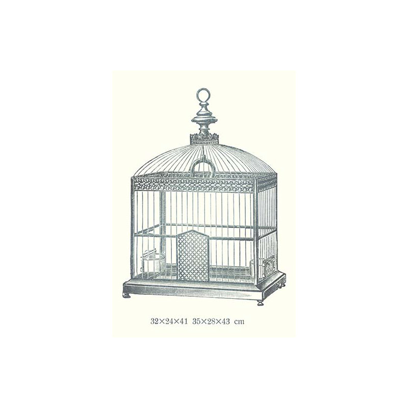 Cage à oiseau ornée c, impression, H 66 po x l 44 po x P 1,5 po