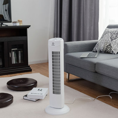 Topbuy 28" Oscillating Tower Fan 3 Wind Outlet Speed Space Cooling 35w Black
