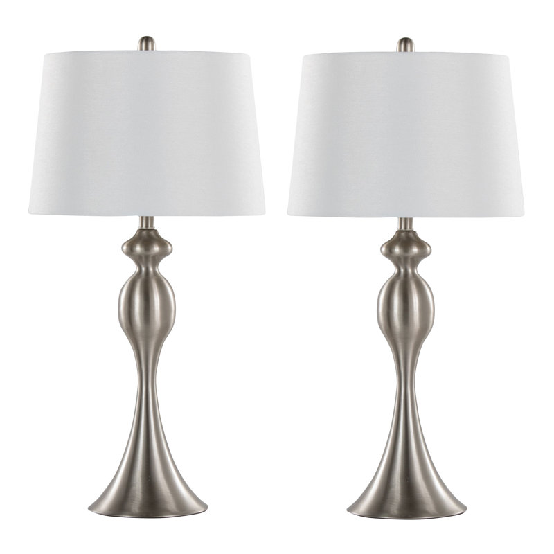 Ensemble de lampes de table Pennsylvania, Ivoire ivoire, Argent argent