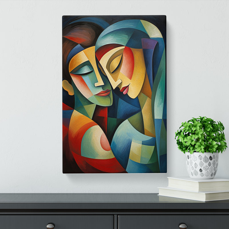 Lovers Cubism Art - Wrapped Canvas, 50cm H x 35cm W x 3cm D