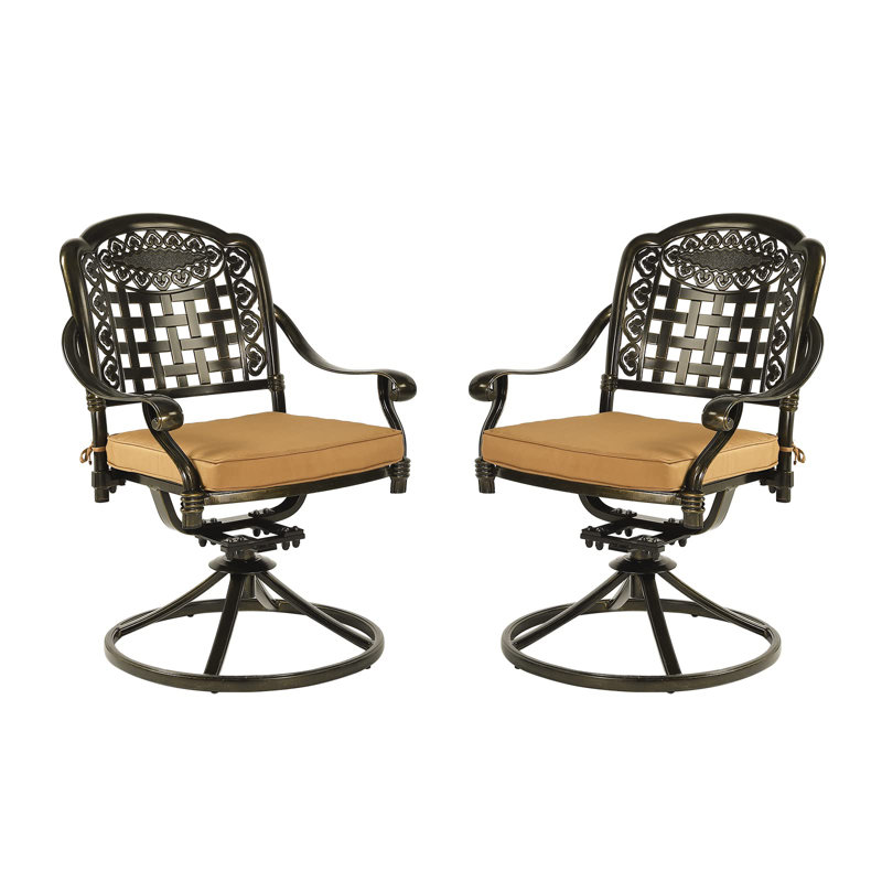 Chaise de patio pivotante avec coussin, Kaki