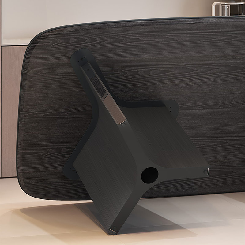 Table de salle à manger moderne en ardoise noire élégante, H 29,5 po x L 63 po x l 31,5 po