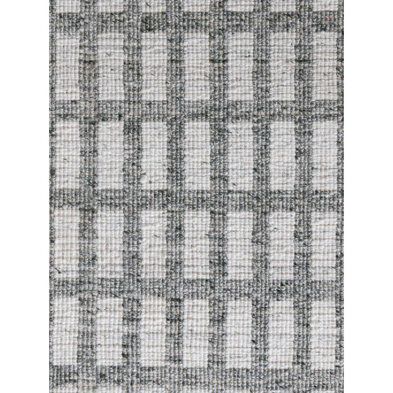 Meraki 02 Hand Loomed Geometric Area Rug in Gray Stone/Ivory, Rectangle 9' x 12'