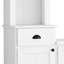 Console de divertissement minimaliste avec pont supérieur réglable et rangement spacieux pour téléviseur de 75 po, blanc épuré, espace généreux