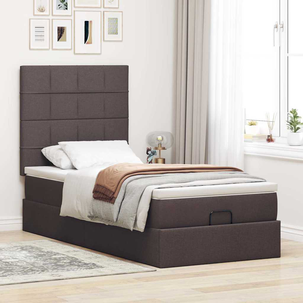 Vidaxl Ottoman-Bett Mit Matratzen Dunkelgrün 180X200 Cm Samt