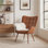 Fauteuil à oreilles en similicuir l 29 po x P 31,5 po Aichele