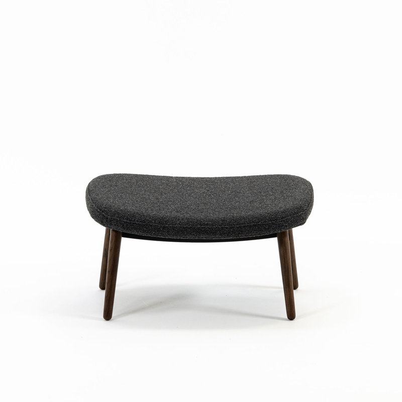 Ella Ottoman, Walnut, Slate Rayon/Viscose